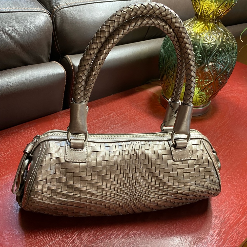 Cole Haan leather weave beige handbag